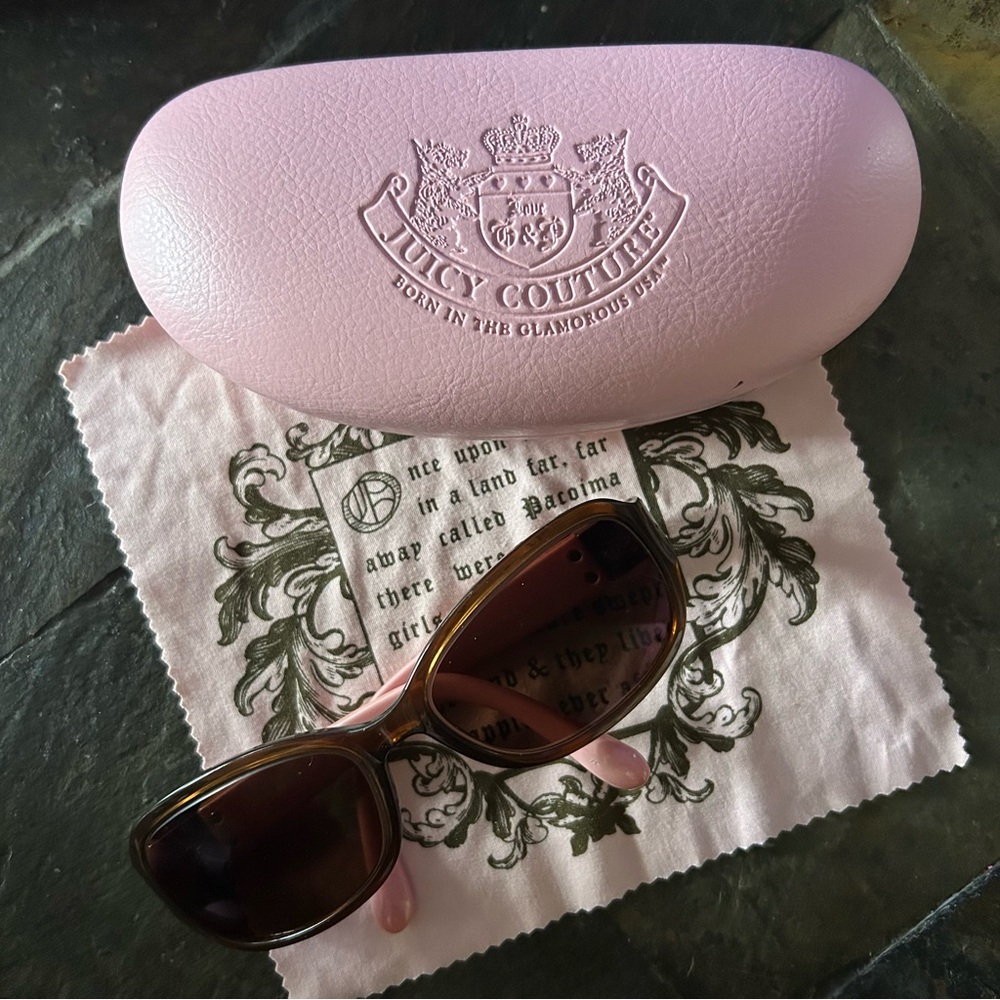 Juicy Couture Pink and Brown Sunglasses with Accessories